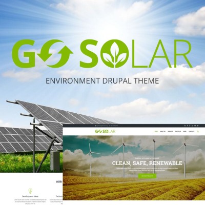 Go Solar - Eco & Nature / Environment  Drupal Template #66176