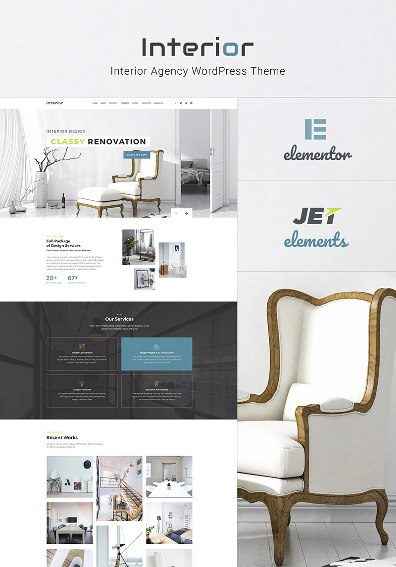 Interior Interior Design Company Responsive Wordpress Theme