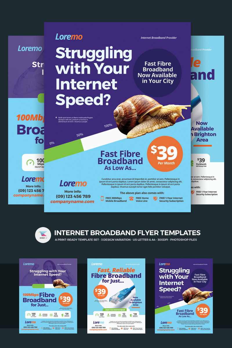 Internet Broadband Flyer PSD Template