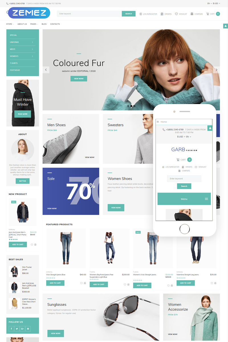 Joomla Vorlage namens "Garb Fashion - Fashion Store" #66165