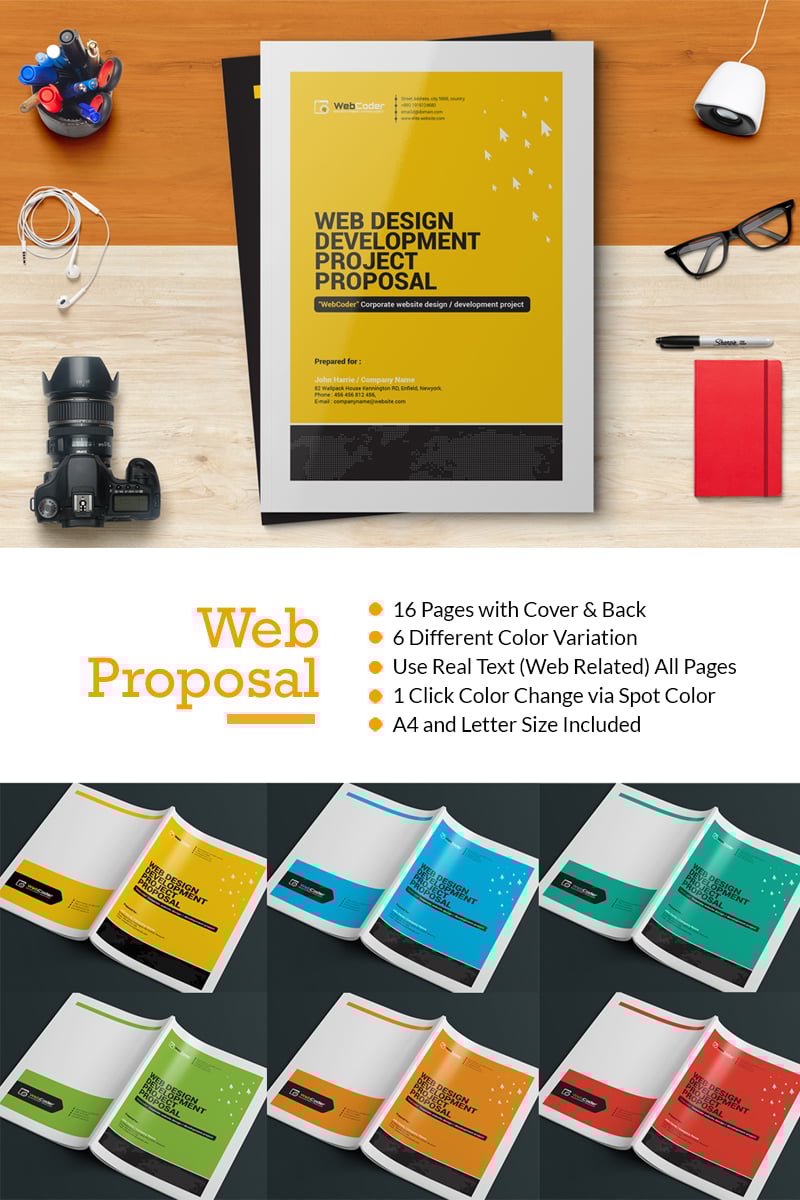 Plantilla De Identidad Corporativa "Web Proposal for Web Design and Development Agency" #66132 - captura de pantalla