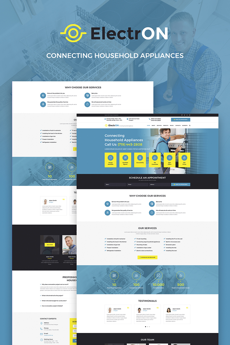 Responsivt ElectrON - Maintenance Services Company WordPress-tema #66180