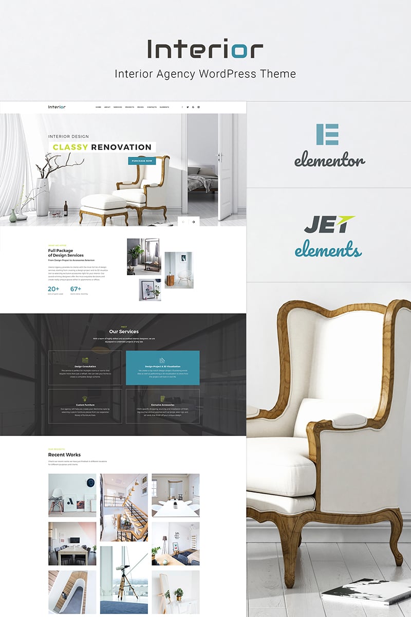 Responsivt Interior - Interior Design Company Responsive WordPress-tema #66130