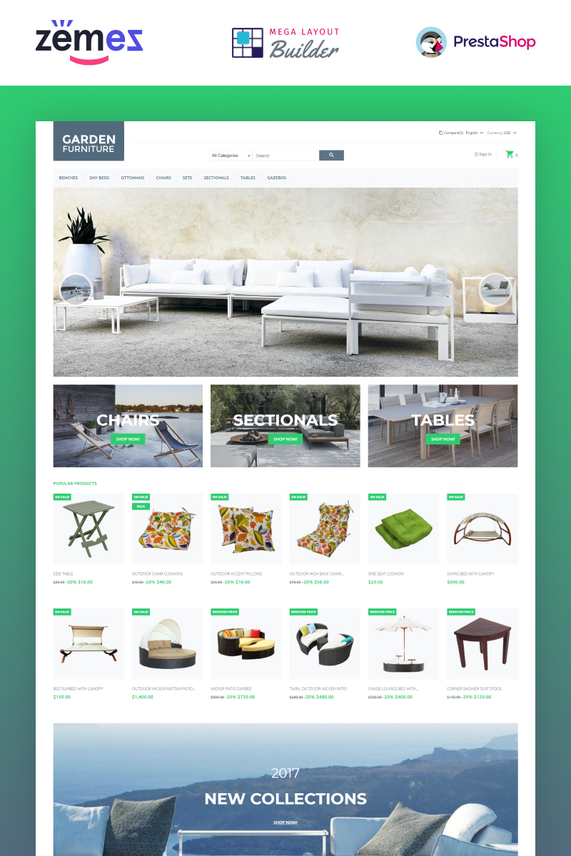 Responzivní PrestaShop motiv "Garden Furniture" #66113