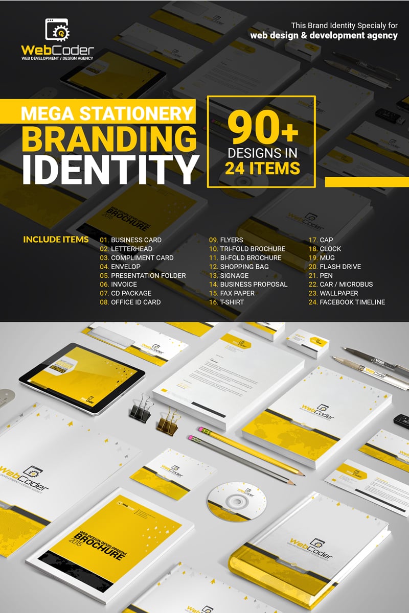 Šablona firemního stylu "Web Design Agency Stationery Mega Branding Bundle" #66128