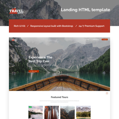 Travel Agency Responsive Templates de Landing Page №66123 #66123