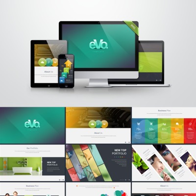 Business Plan with 3D Infographics PowerPoint Template