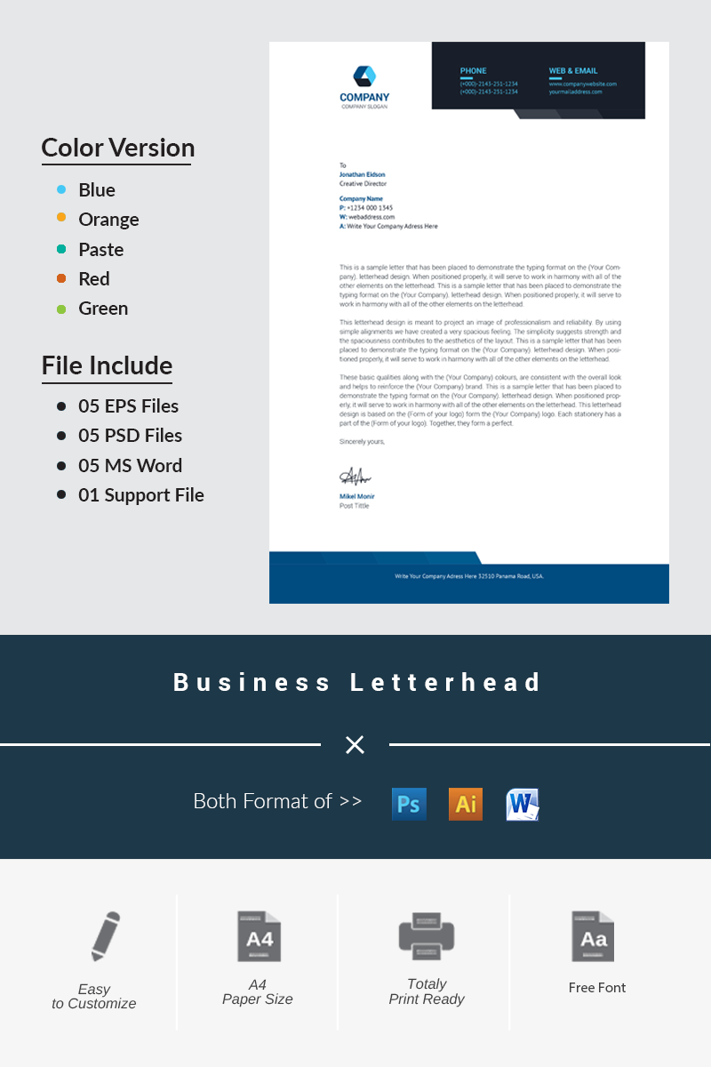 Business Letterhead - Corporate Identity Template