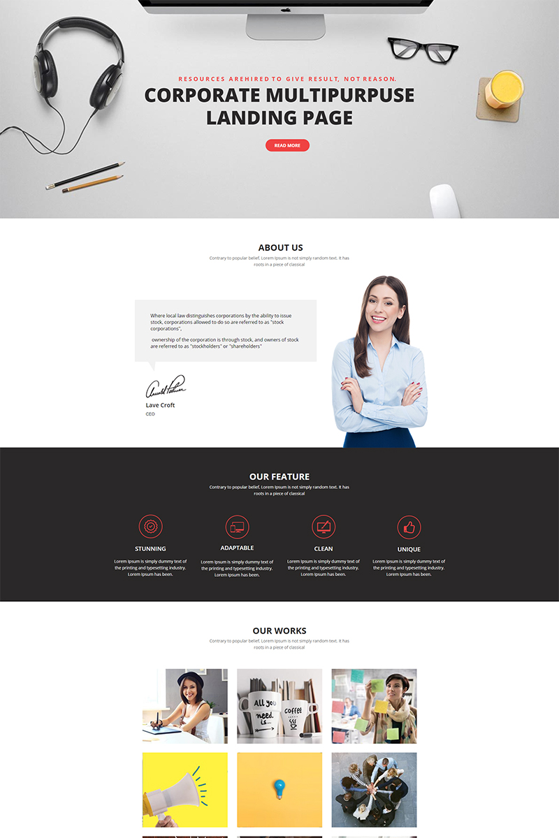 Advertising Agency Responsive Unbounce Template