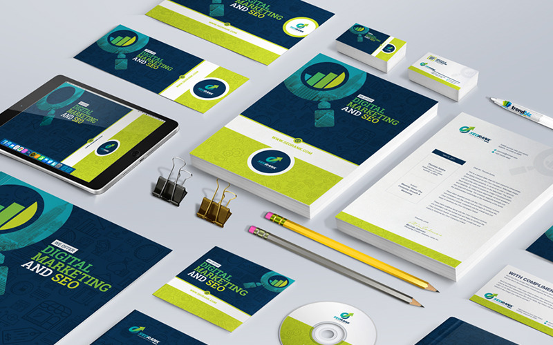 Branding Stationery Bundle for SEO and Digital Marketing Agency or Company Corporate Identity