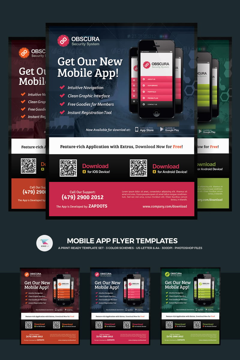 Mobile App Flyer PSD Template 66250