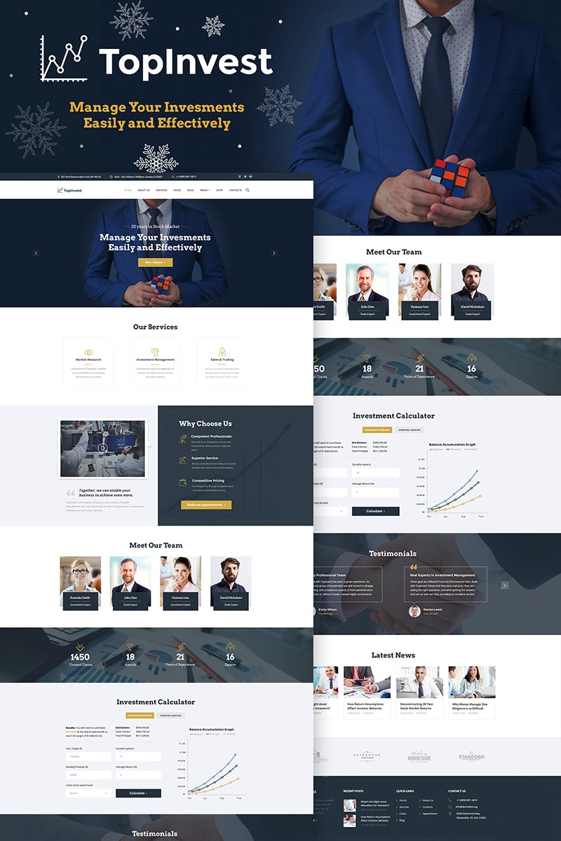 TopInvest Investment Company WordPress Theme 66225