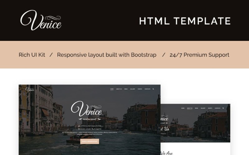 Venice Restaurant - Cafe & Restaurant Responsive Website Template
