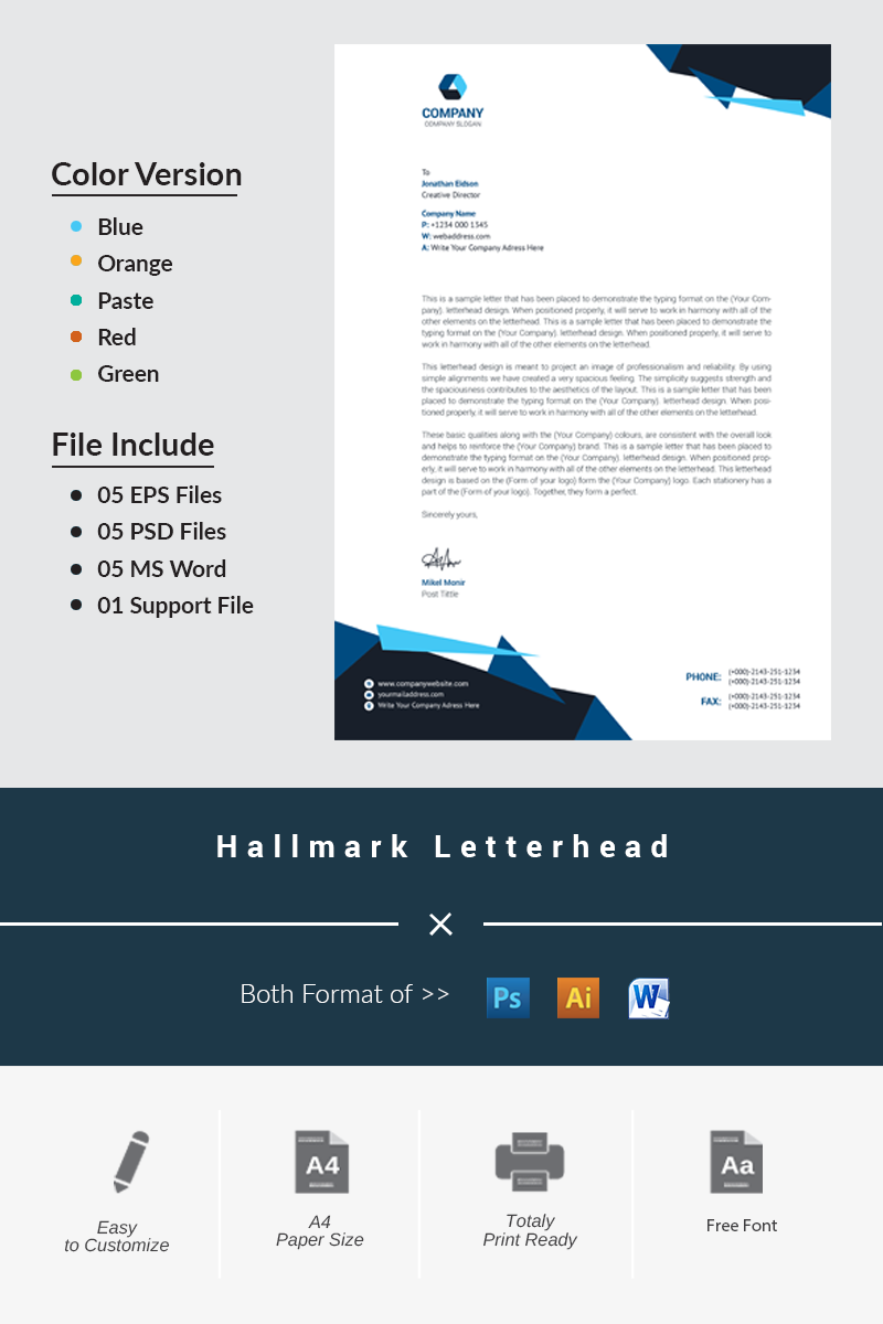 Hallmark Letterhead - Corporate Identity Template