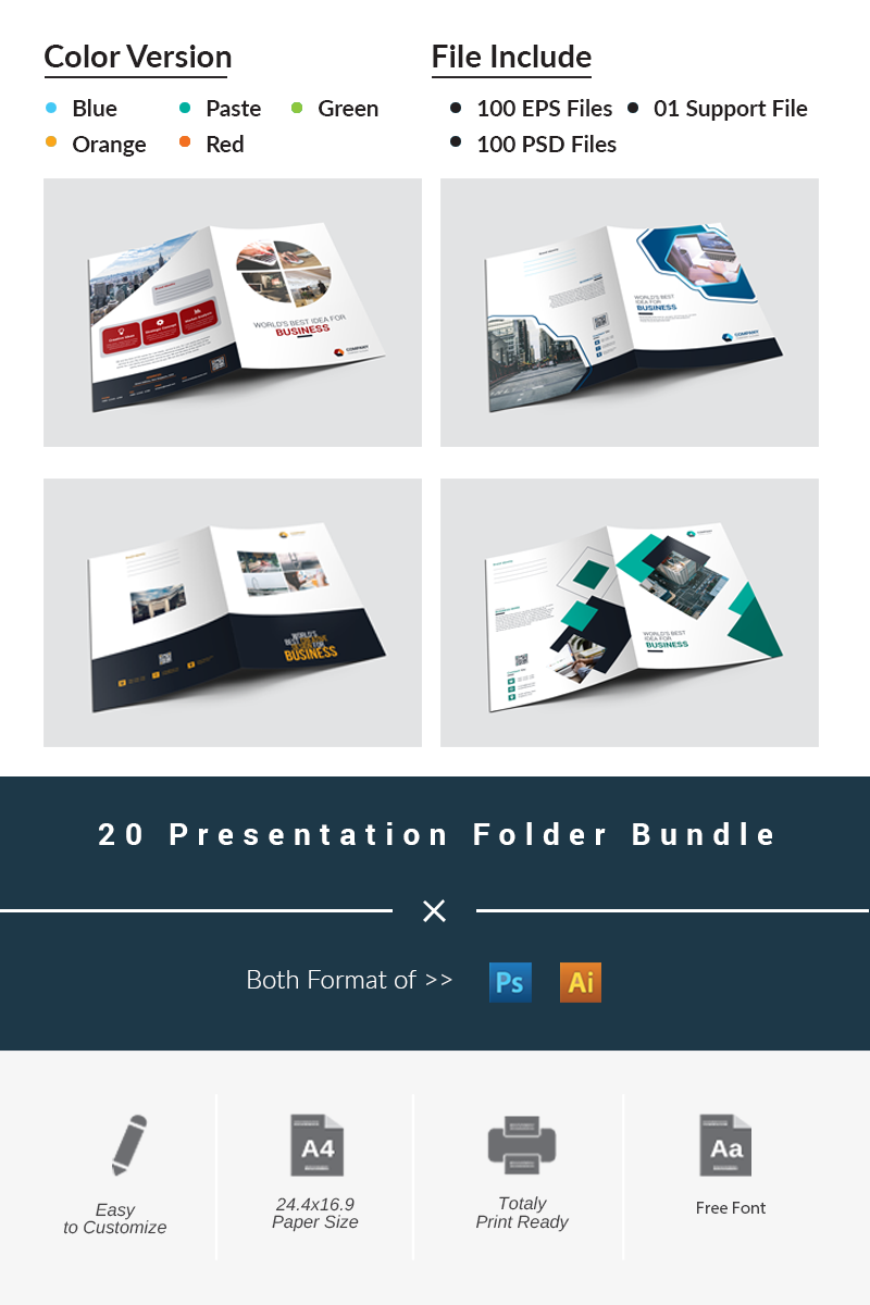 20 Presentation Folder - Corporate Identity Template