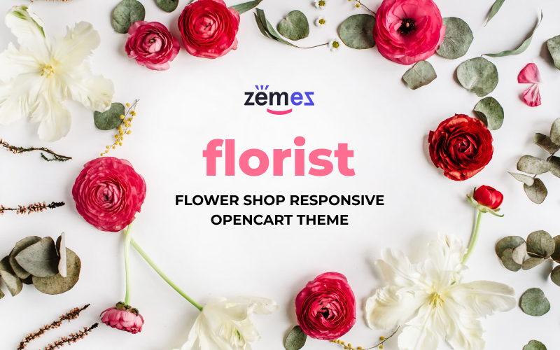 Modello OpenCart Responsive #66302 "Flower Shop Responsive"