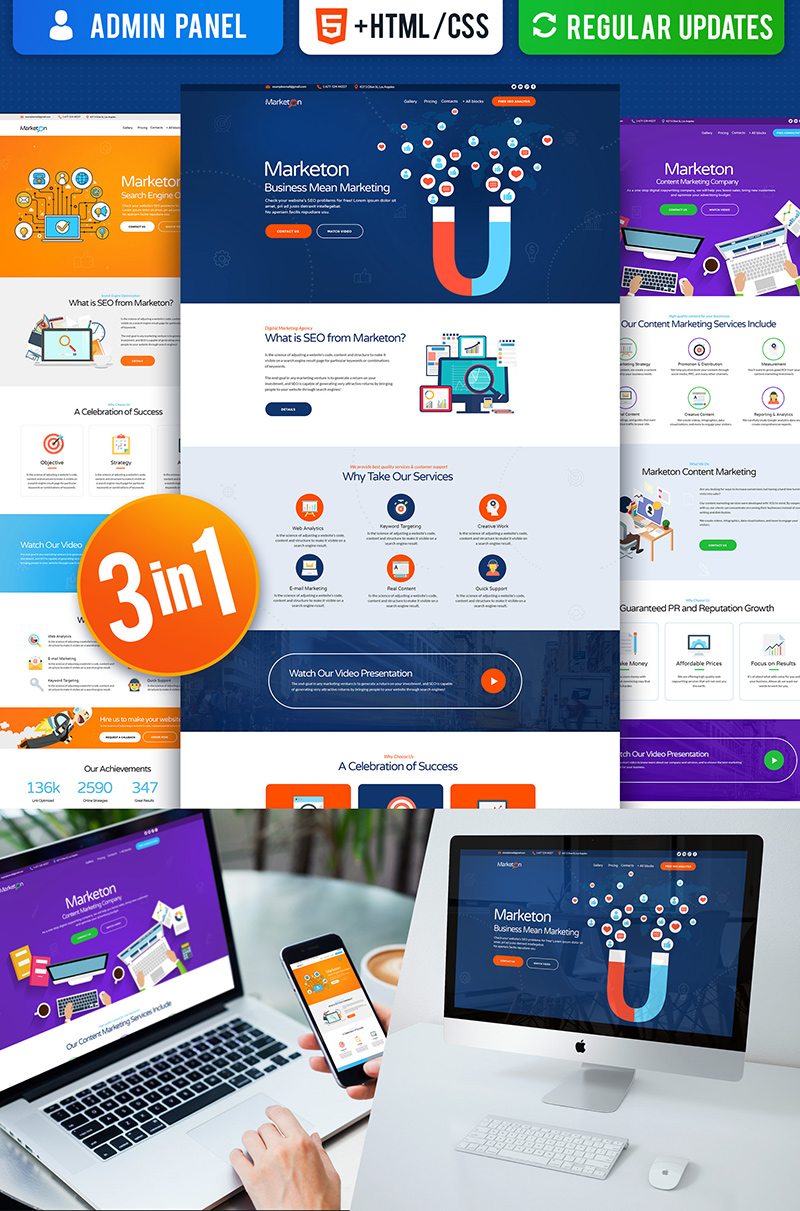 "Multipurpose Marketing Landing Page Template" Responsive Landingspagina Template №66378