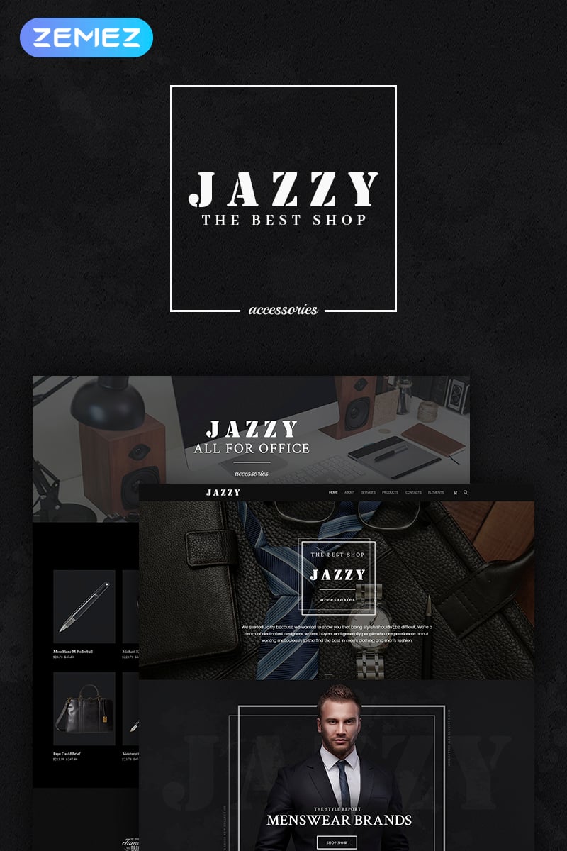 Responsywny motyw WooCommerce Jazzy - Men's Accessories Shop #66312