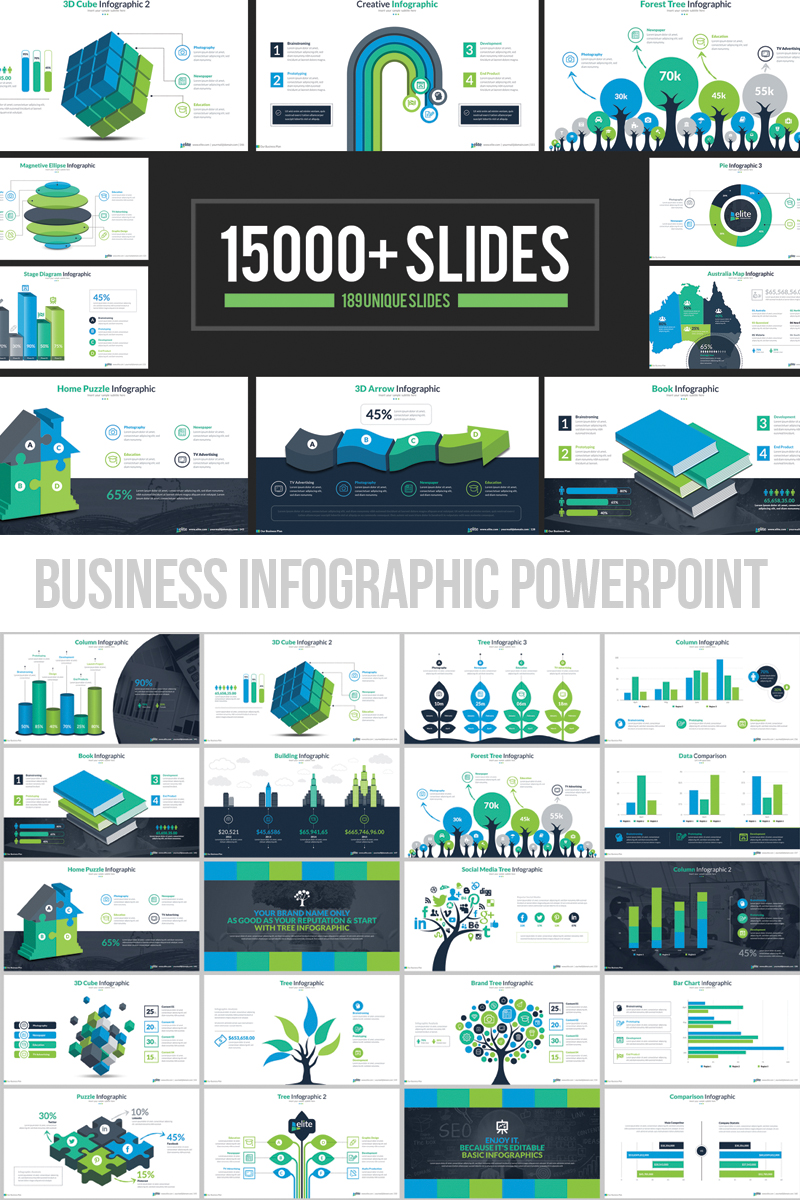 Responzivní PowerPoint šablona "Business Infographic Presentation" #66340