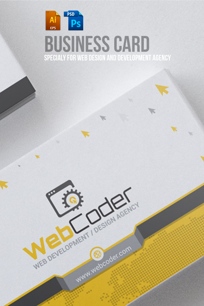 Reszponzív Business Card Design For Web Design And Developer PSD sablon 66306