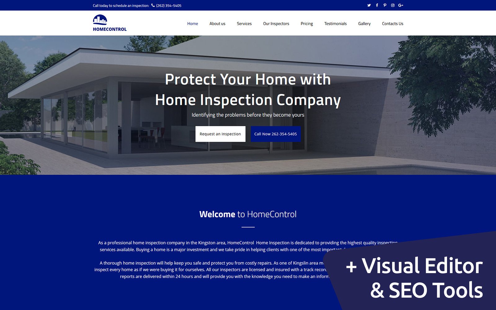 Reszponzív Home Inspection Premium Moto CMS 3 sablon 66399 - képernyőkép
