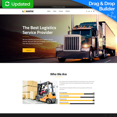Шаблон посадочной страницы "Logistic - Moving Company MotoCMS 3" #66373
