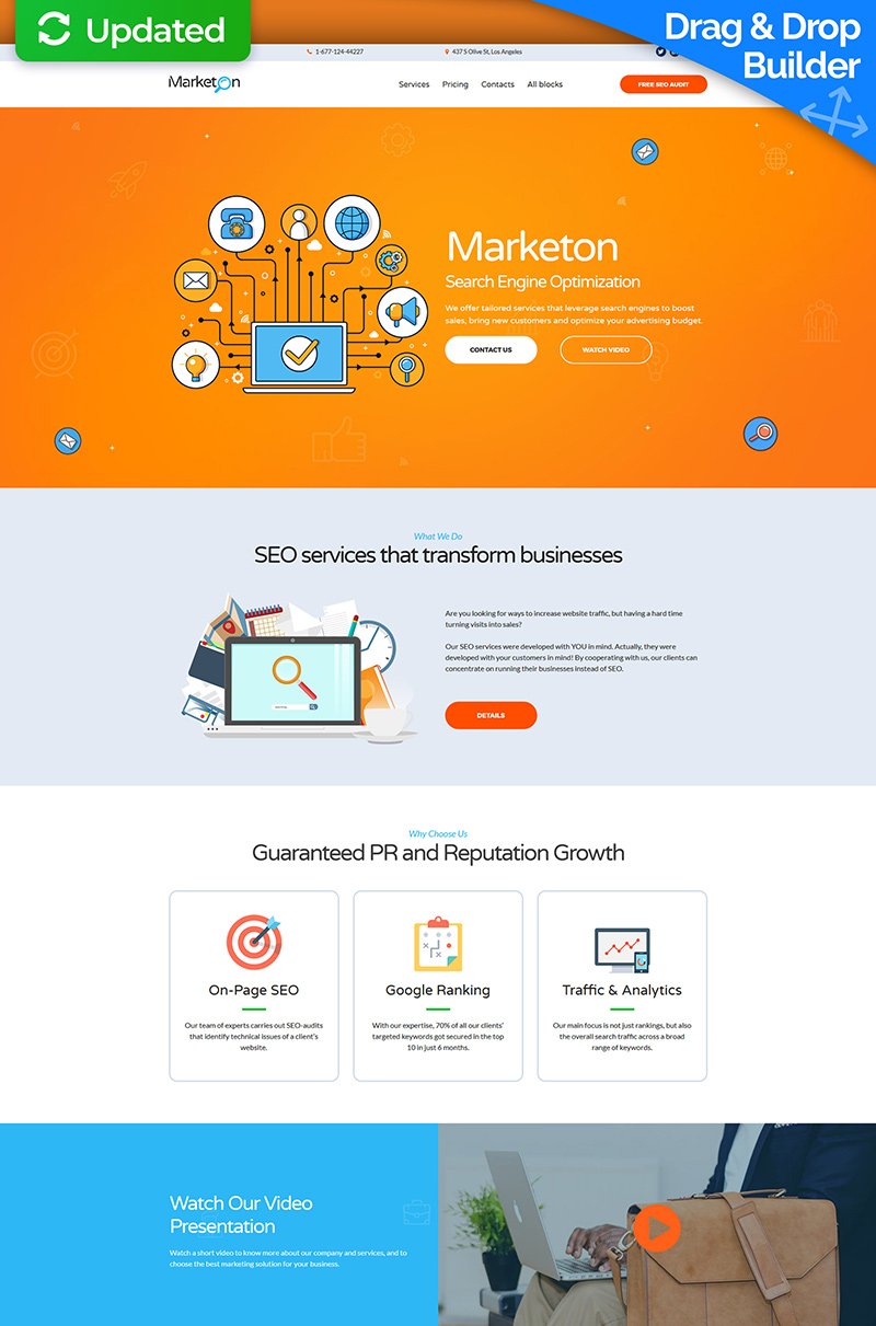 "SEO Landing Page Template" Landingspagina Template №66383