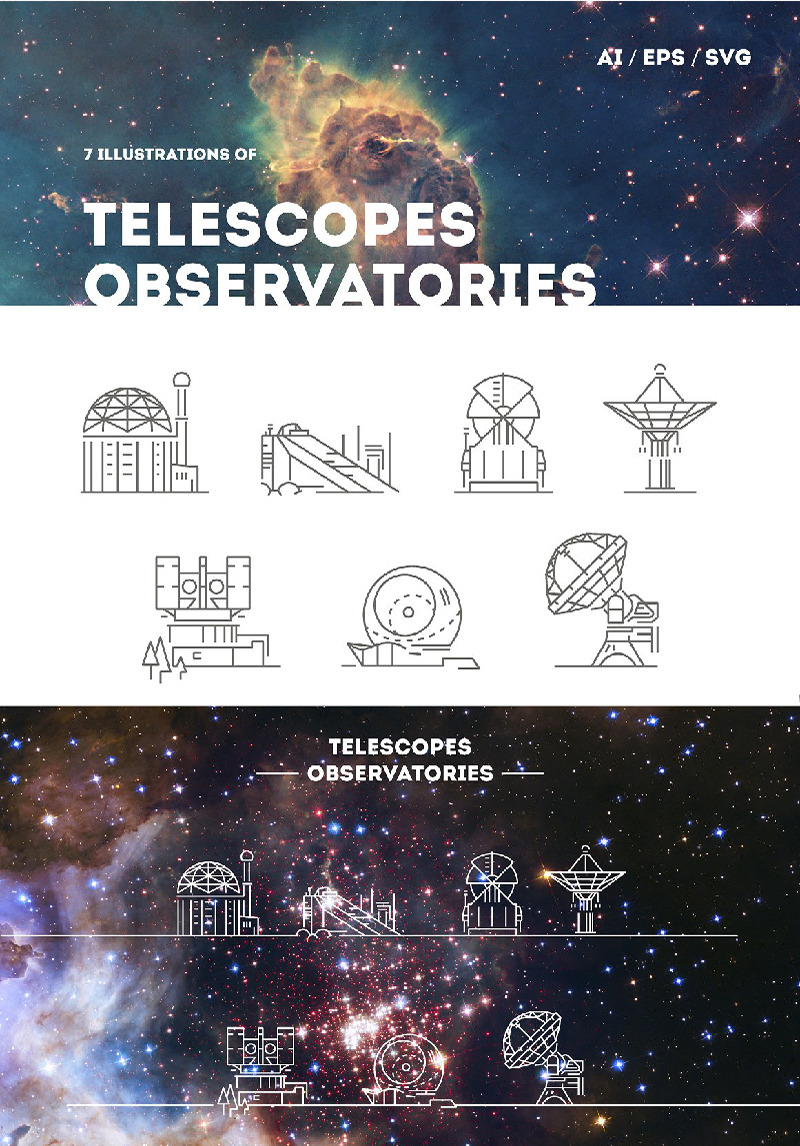 Telescopes and Observatories Logo Template #66318