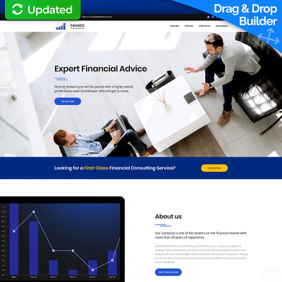 Template di Landing Page Responsive #66382 "Financial Advisor MotoCMS 3" #66382