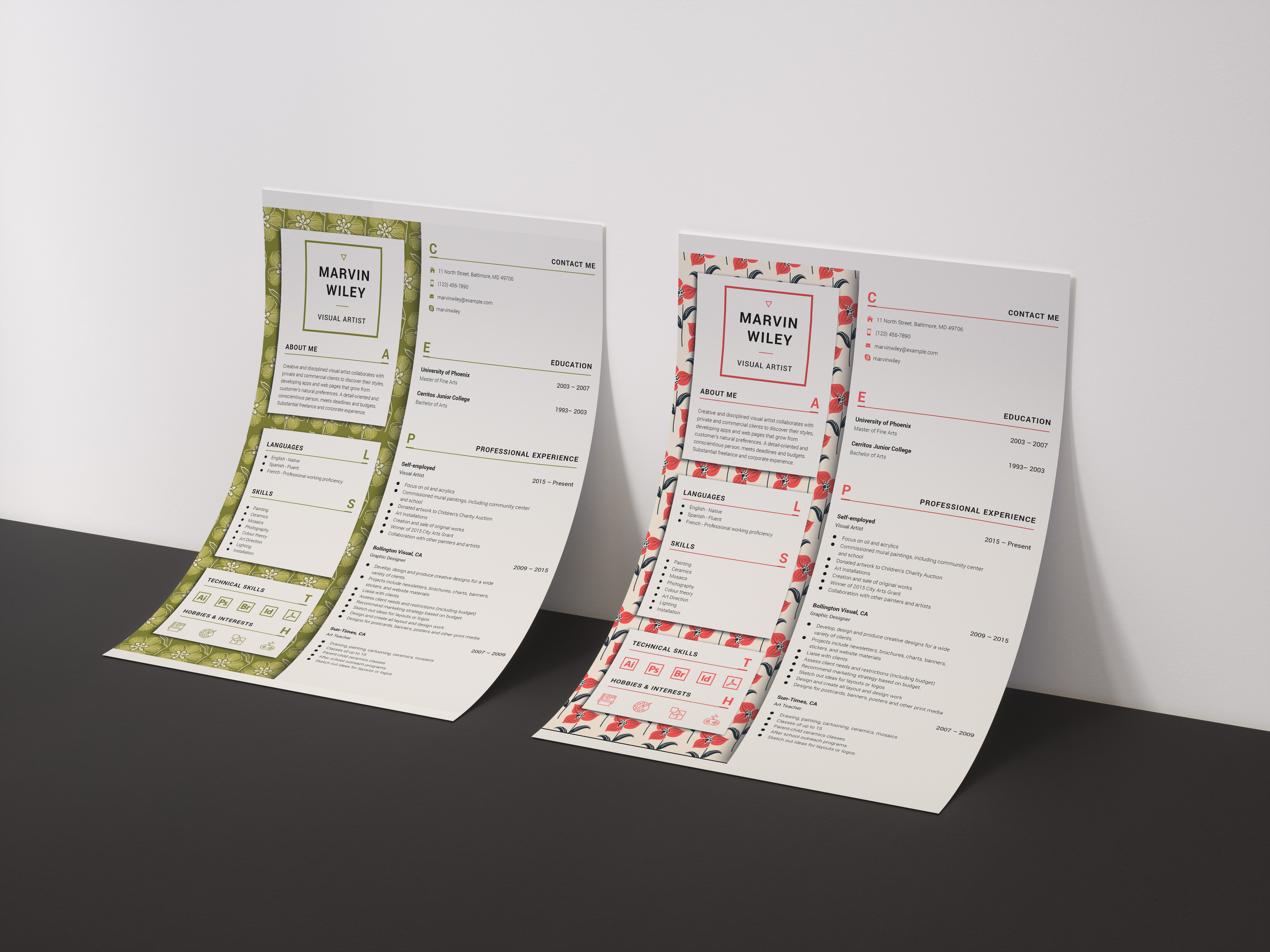 Download Резюме "Marvin Wiley - Visual Artist Resume Template" / Marvin Wiley - Visual Artist Resume Template - Резюме на тему графика art artist paint painting painter visual graphic abstract design drawing sketch watercolor creative draw