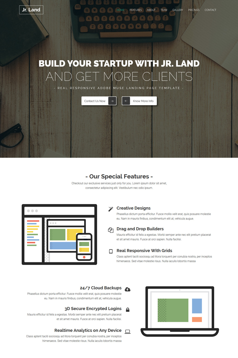 Jr.land - Responsive Landing Page Muse sablon 66479