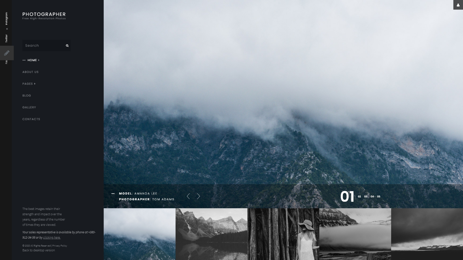 Modello Joomla Responsive #66491 "Photographer" - screenshot
