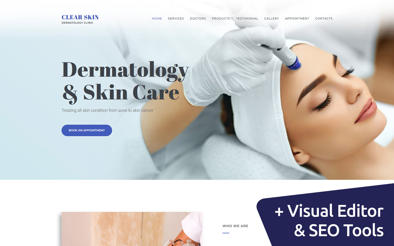 Plantilla Moto CMS 3 "Dermatologist Clinic" #66410