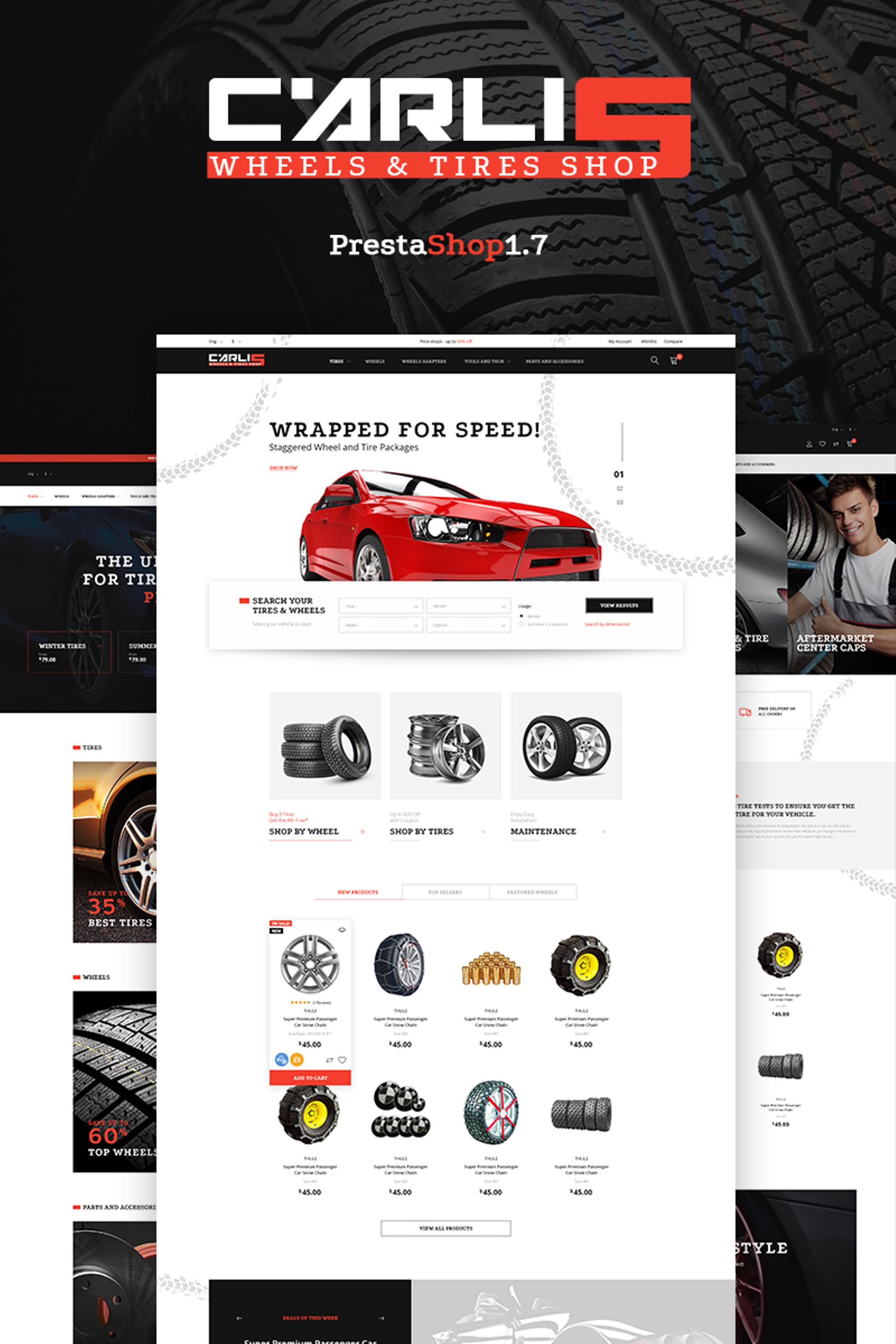Tema De PrestaShop "Carlis - Wheels & Tires Shop" #66467
