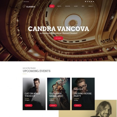 Template Moto CMS HTML #66427 "Classico - Theater" #66427