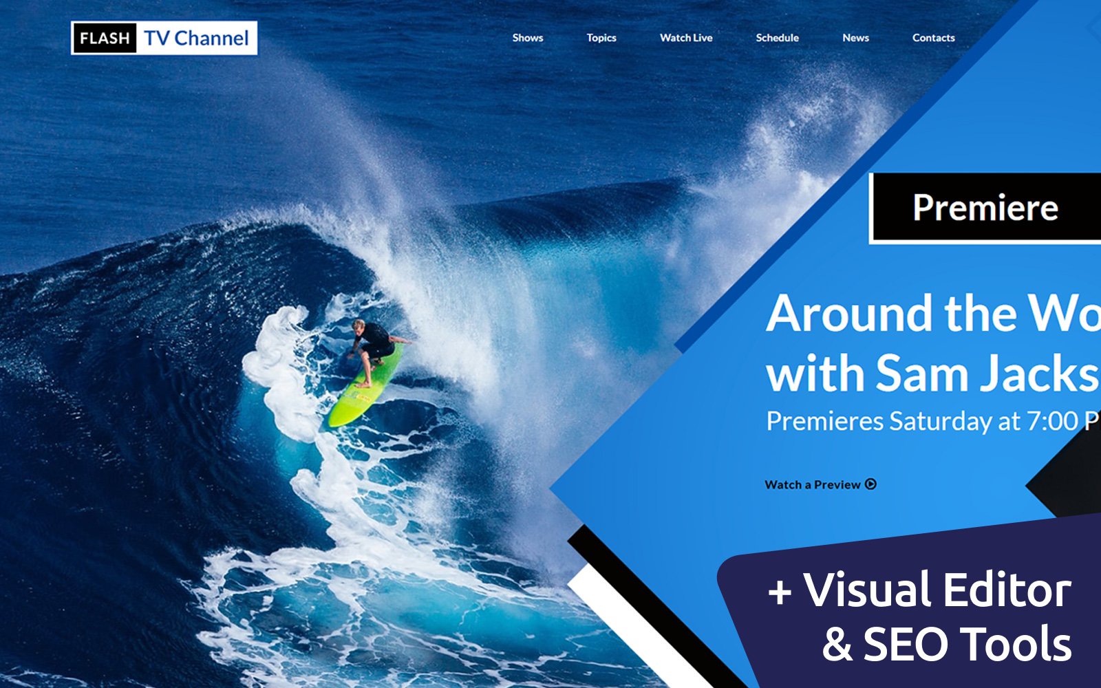 TV Channel Premium Moto CMS 3 Template