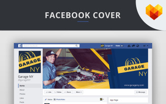 Auto Shop Facebook Cover Template for Social Media