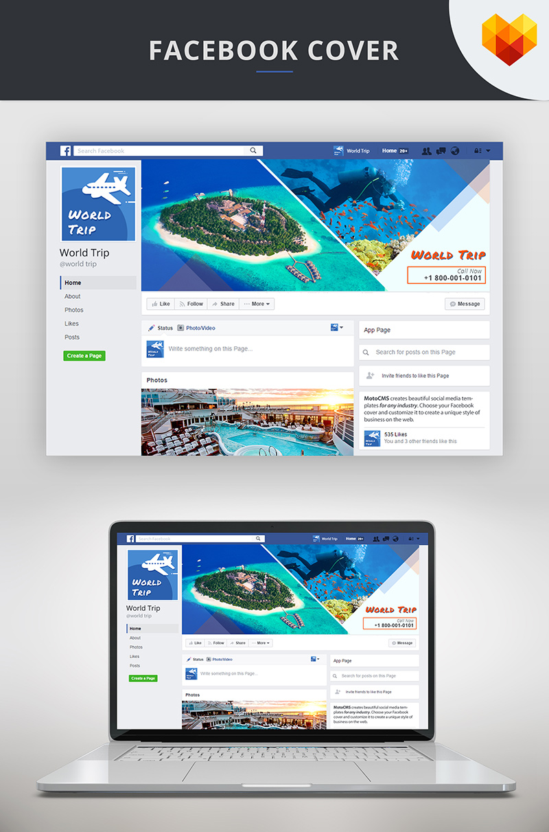 Medios Sociales "Travel Agency Facebook Cover Picture" #66593 - captura de pantalla