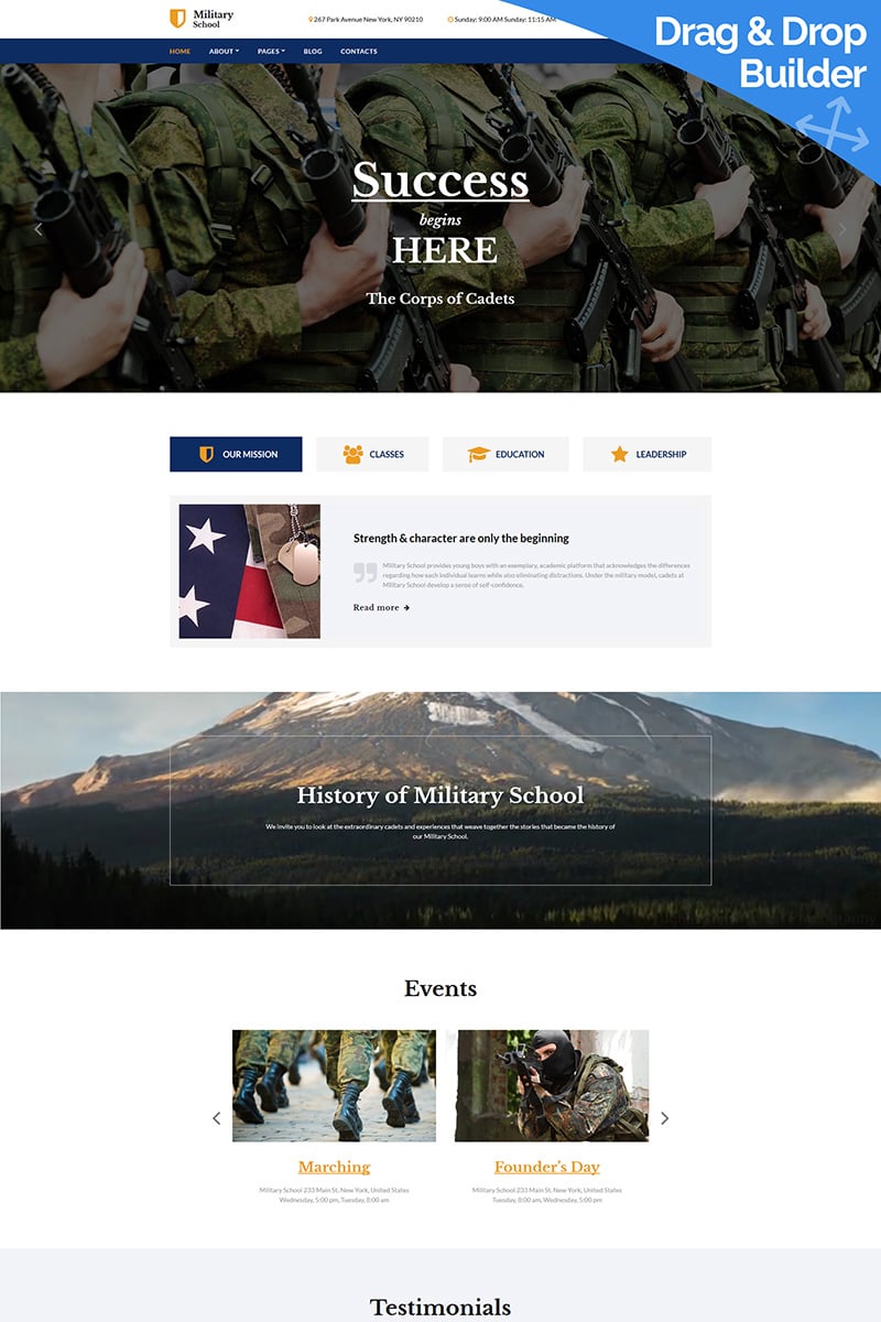 Military School Moto CMS 3 Template