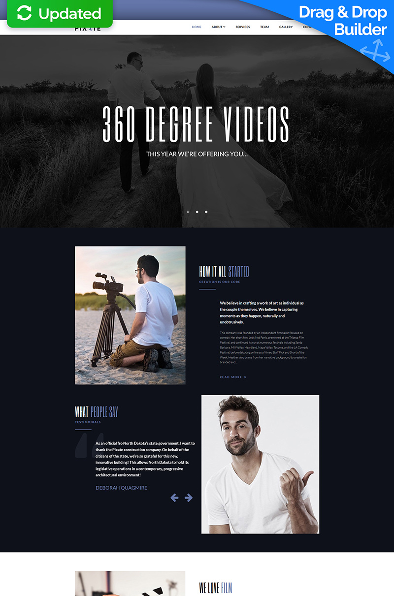 "Pixate - Studio de cinéma" modèle Moto CMS 3 adaptatif #66505