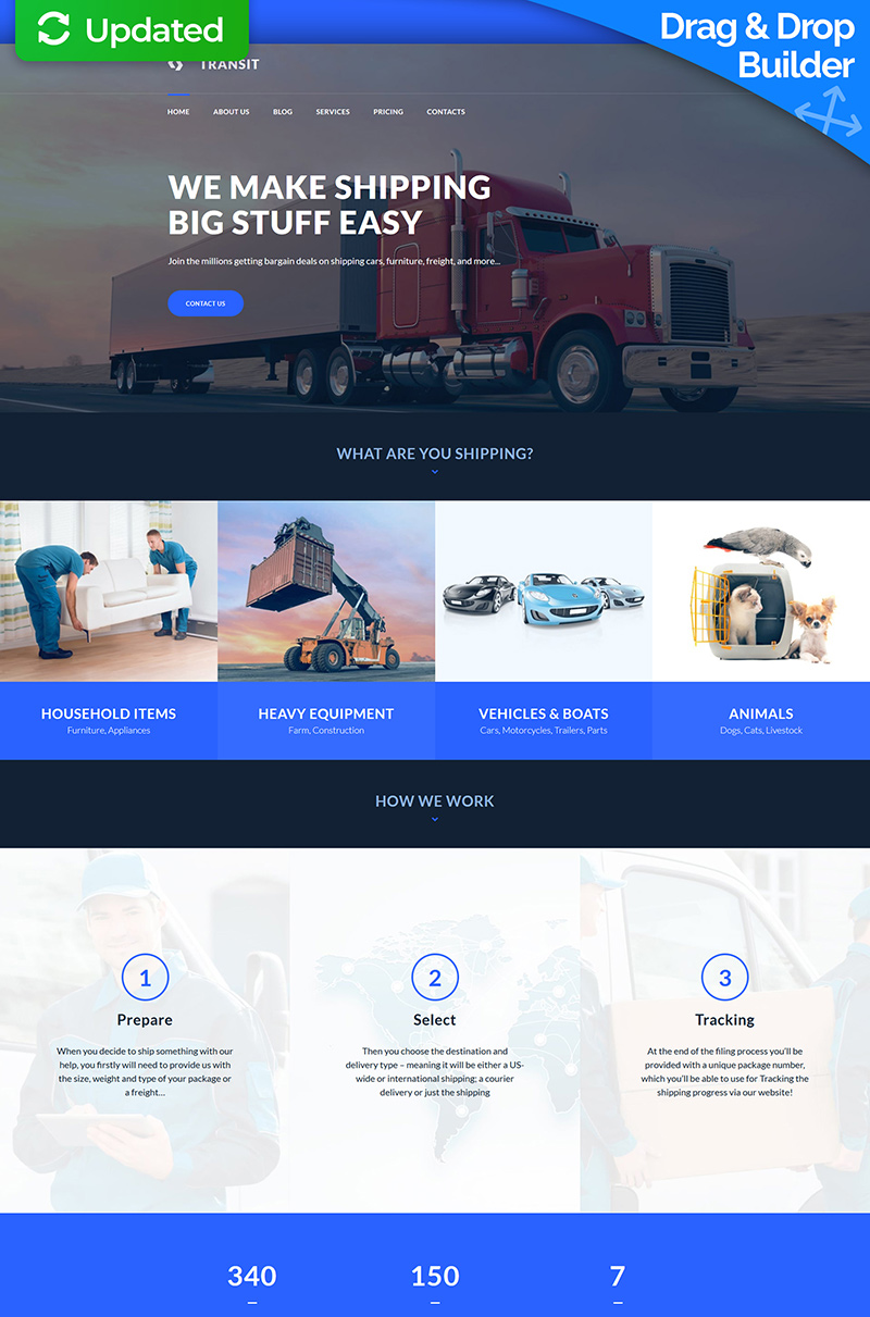 Responsive Logistics and Transportation Service Moto Cms 3 #66544 - Ekran resmi