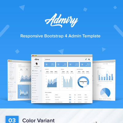 Admiry - Responsive Bootstrap 4 Dashboard Admin Template #66602