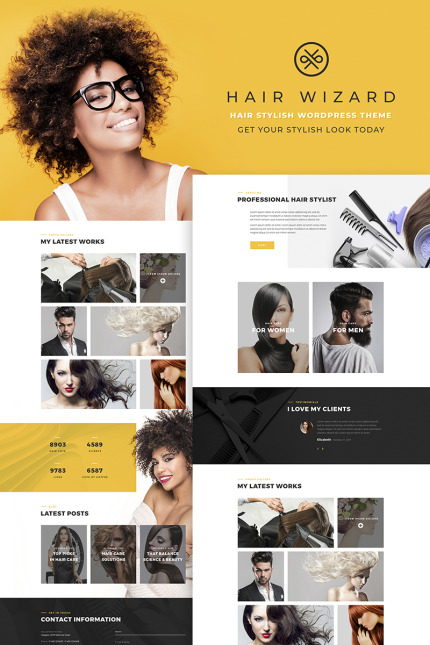Kit Graphique #66768 Haircut Salon Web Design - Logo template Preview