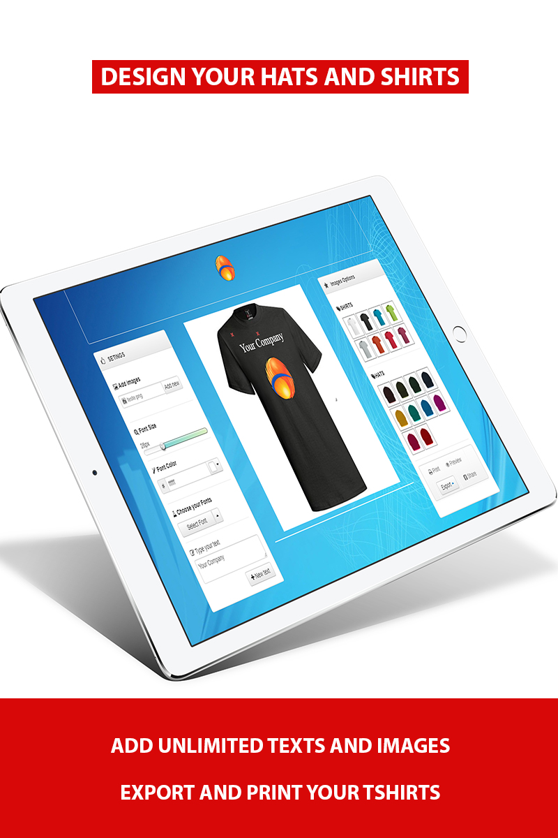 InteractShirts JavaScript - screenshot