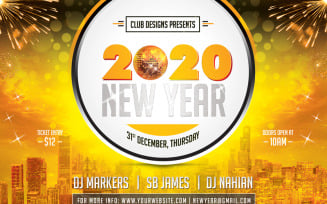 New Year Party Flyer and Poster 2020 PSD Template