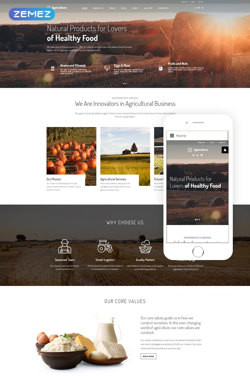 Plantilla Joomla "Agriculture - Natural Farming Clean" #66783
