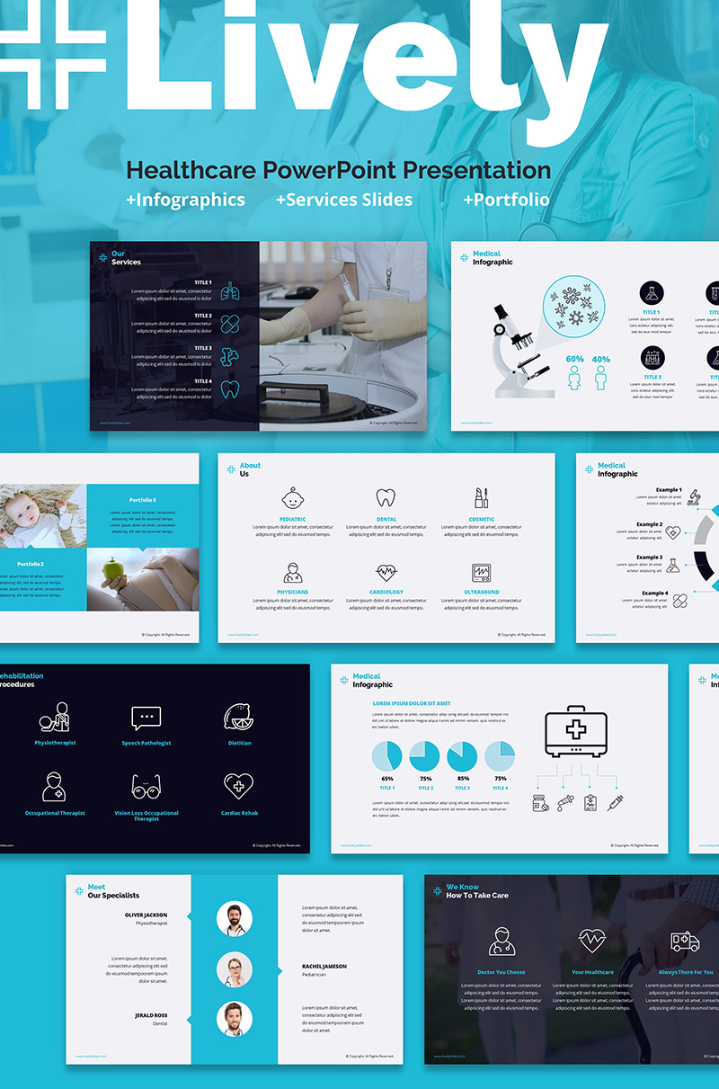 Szablon PowerPoint Lively Healthcare PPT Slides #66798 - zrzut ekranu