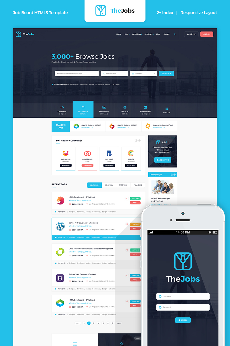 The Jobs - Job Board HTML Website Template #66754