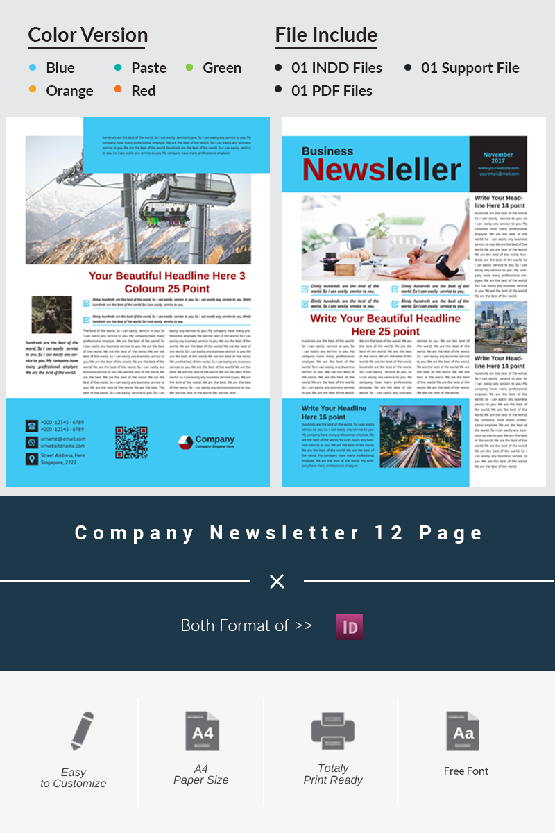 12 Page Company Newsletter - Corporate Identity Template