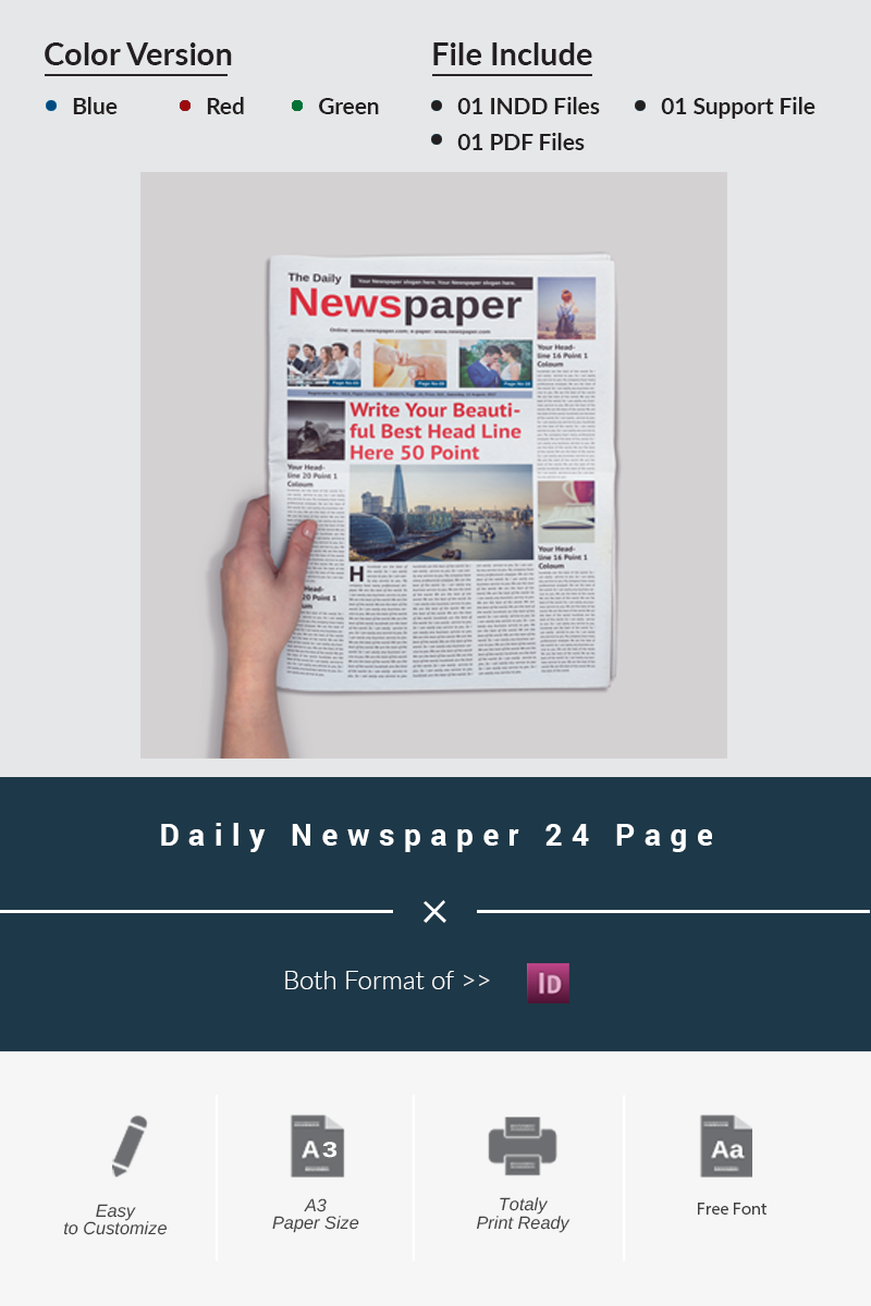 24 Pages Daily Newspaper - Corporate Identity Template